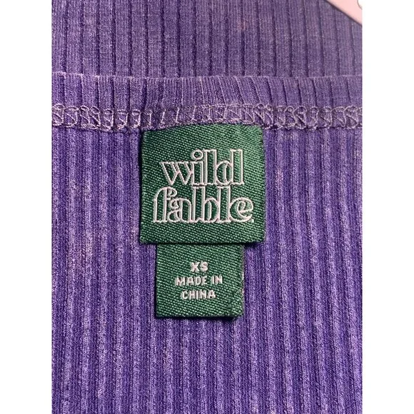 Wild Fable Junior Purple Summer Stretchy Ribbed Halter Cropped Tank Top Size XS - Picture 8 of 11